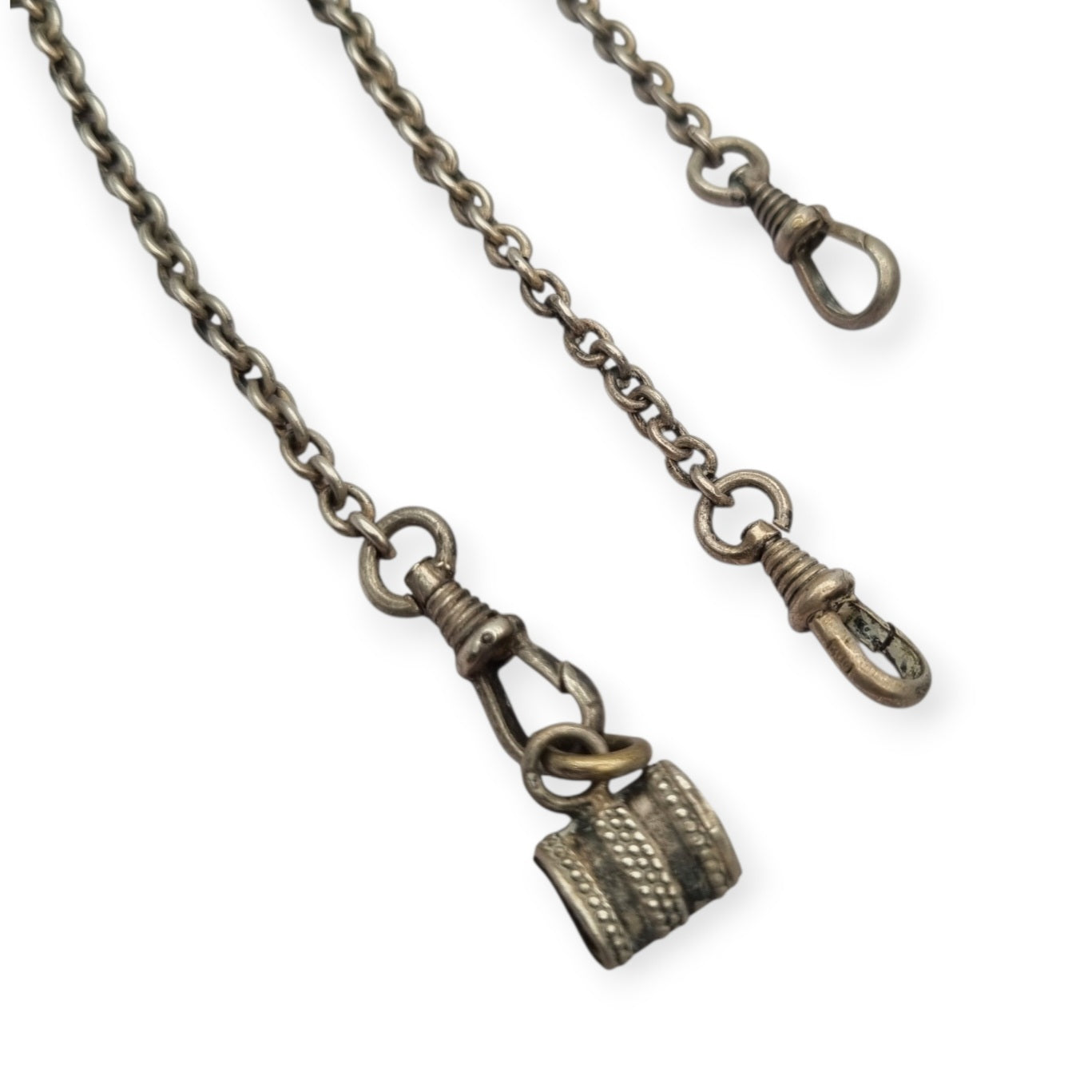 Victorian .800 Silver Snake and Infinity Chatelaine Pin, Europe, 19th - 20th Century