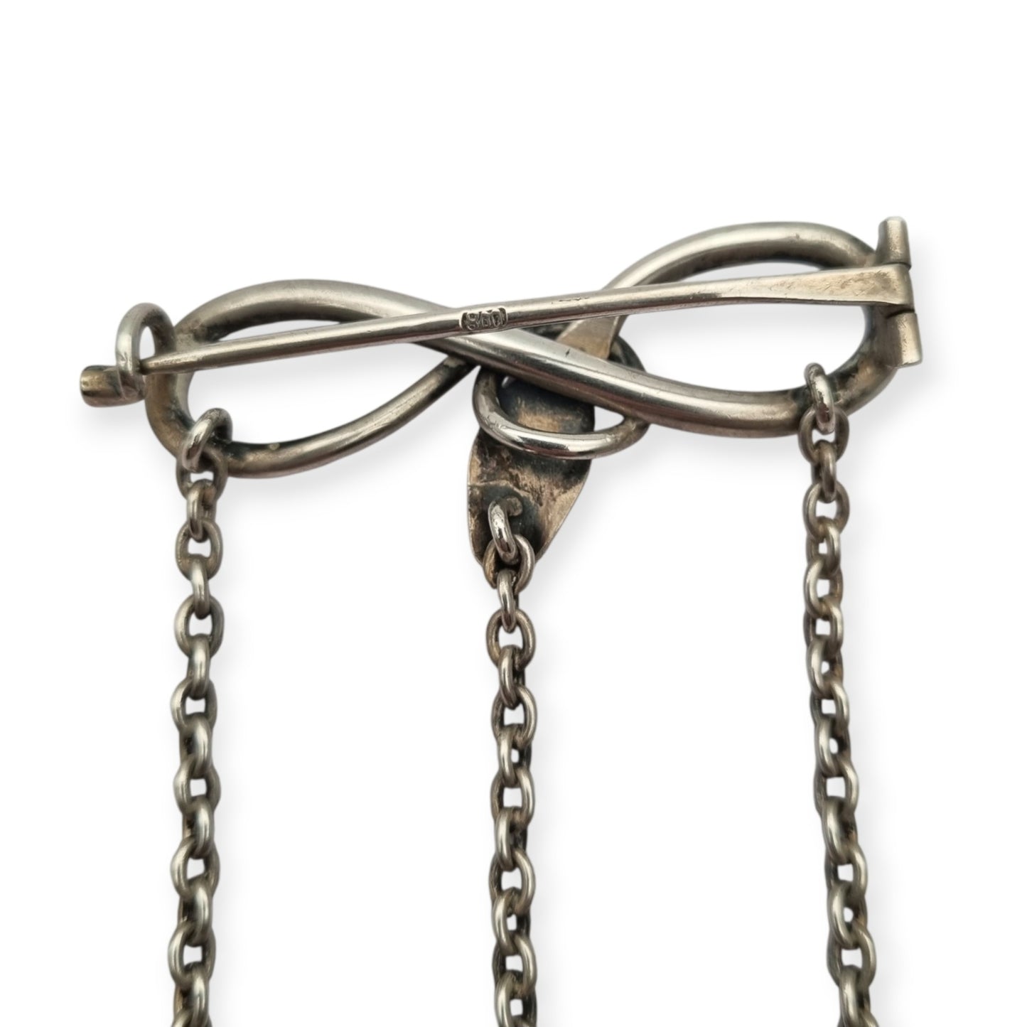 Victorian .800 Silver Snake and Infinity Chatelaine Pin, Europe, 19th - 20th Century