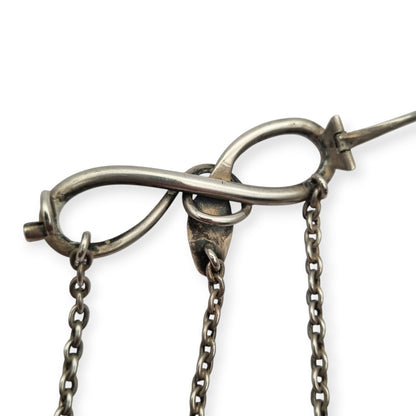 Victorian .800 Silver Snake and Infinity Chatelaine Pin, Europe, 19th - 20th Century