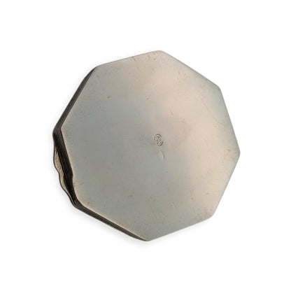 800 Silver Hexagonal Floral Box in Baroque Revival Style, Italy circa 1930