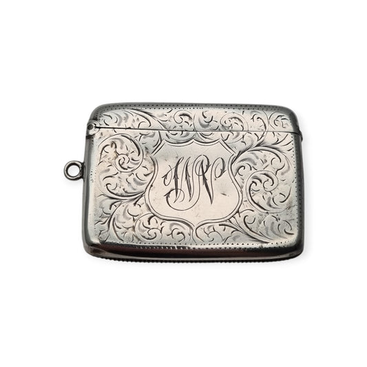 Antique Edwardian Silver Vesta Case Birmingham 1905, W.H William M Hayes