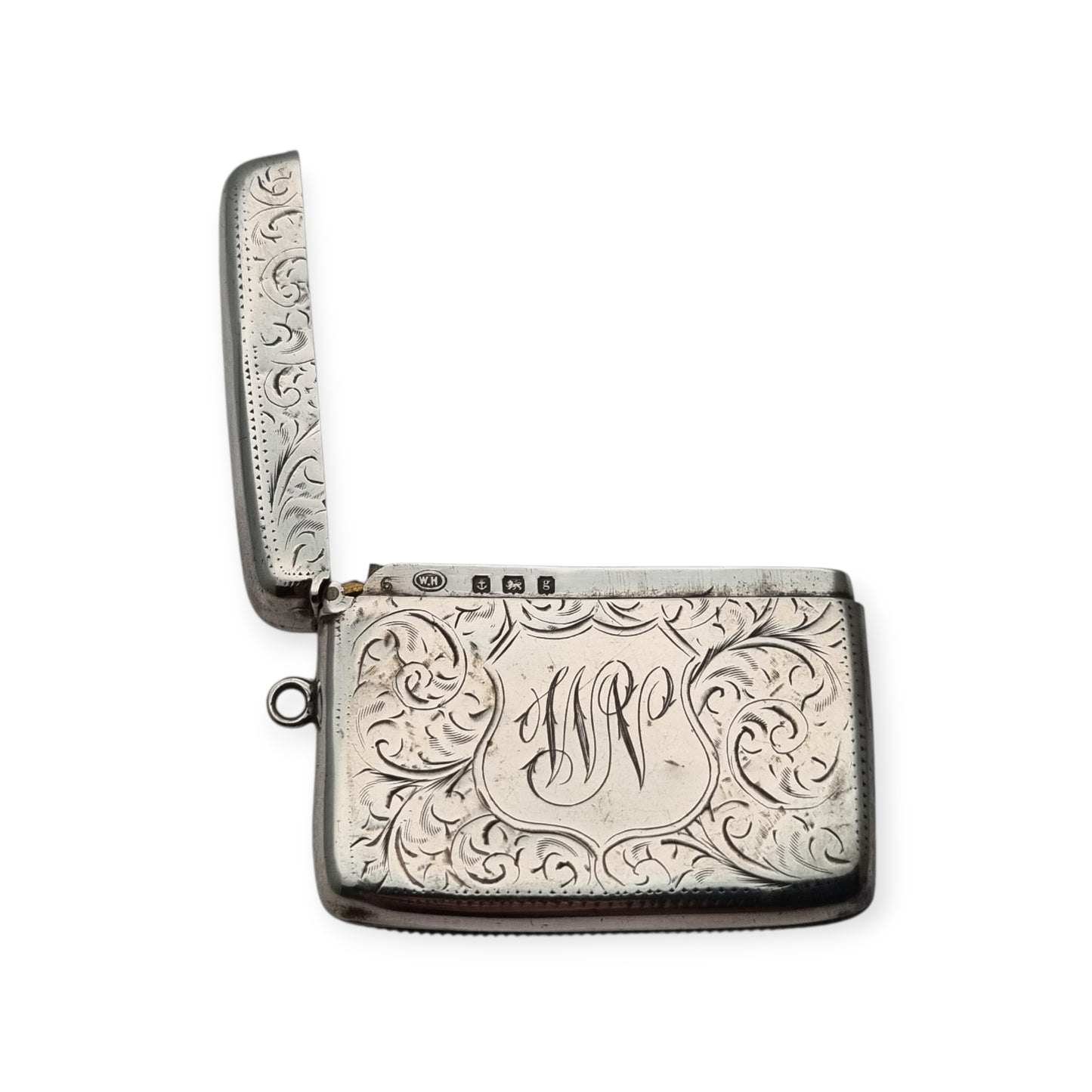Antique Edwardian Silver Vesta Case Birmingham 1905, W.H William M Hayes