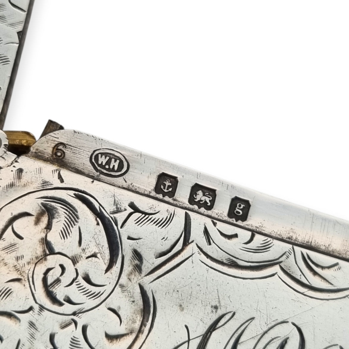 Antique Edwardian Silver Vesta Case Birmingham 1905, W.H William M Hayes