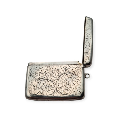 Antique Edwardian Silver Vesta Case Birmingham 1905, W.H William M Hayes