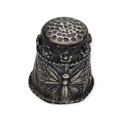Dedal de plata Siemens de colección con decoración de mariposa, circa 1960