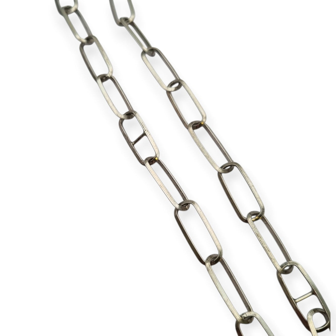 Italian 925 sterling silver chain with rectangular geometric links 1970-80