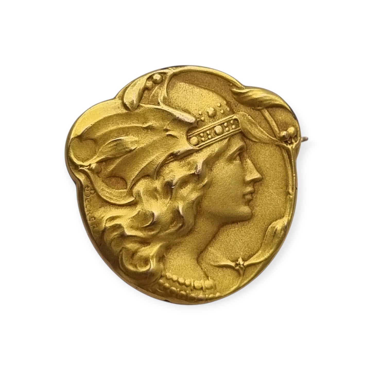 FIX Art Nouveau rolled gold brooch signed Becker, Marianne, circa 1900