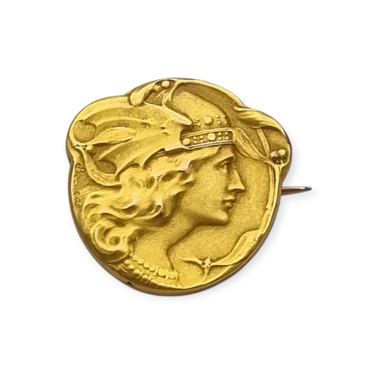 FIX Art Nouveau rolled gold brooch signed Becker, Marianne, circa 1900