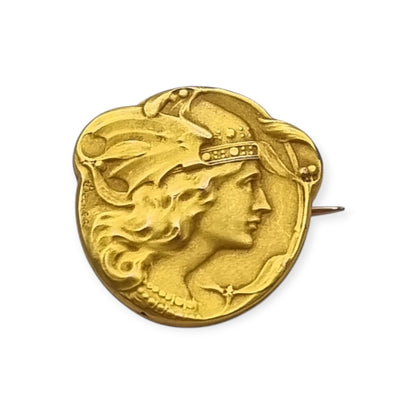FIX Art Nouveau rolled gold brooch signed Becker, Marianne, circa 1900