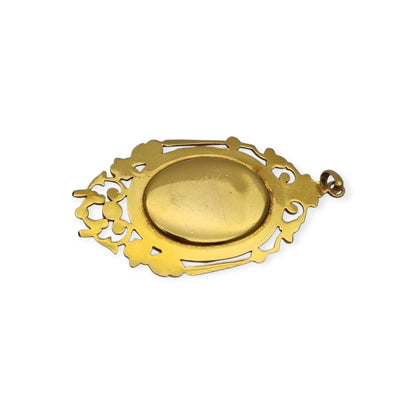 French Marius Legros Art Nouveau gold-plated locket with floral engraving circa 1910