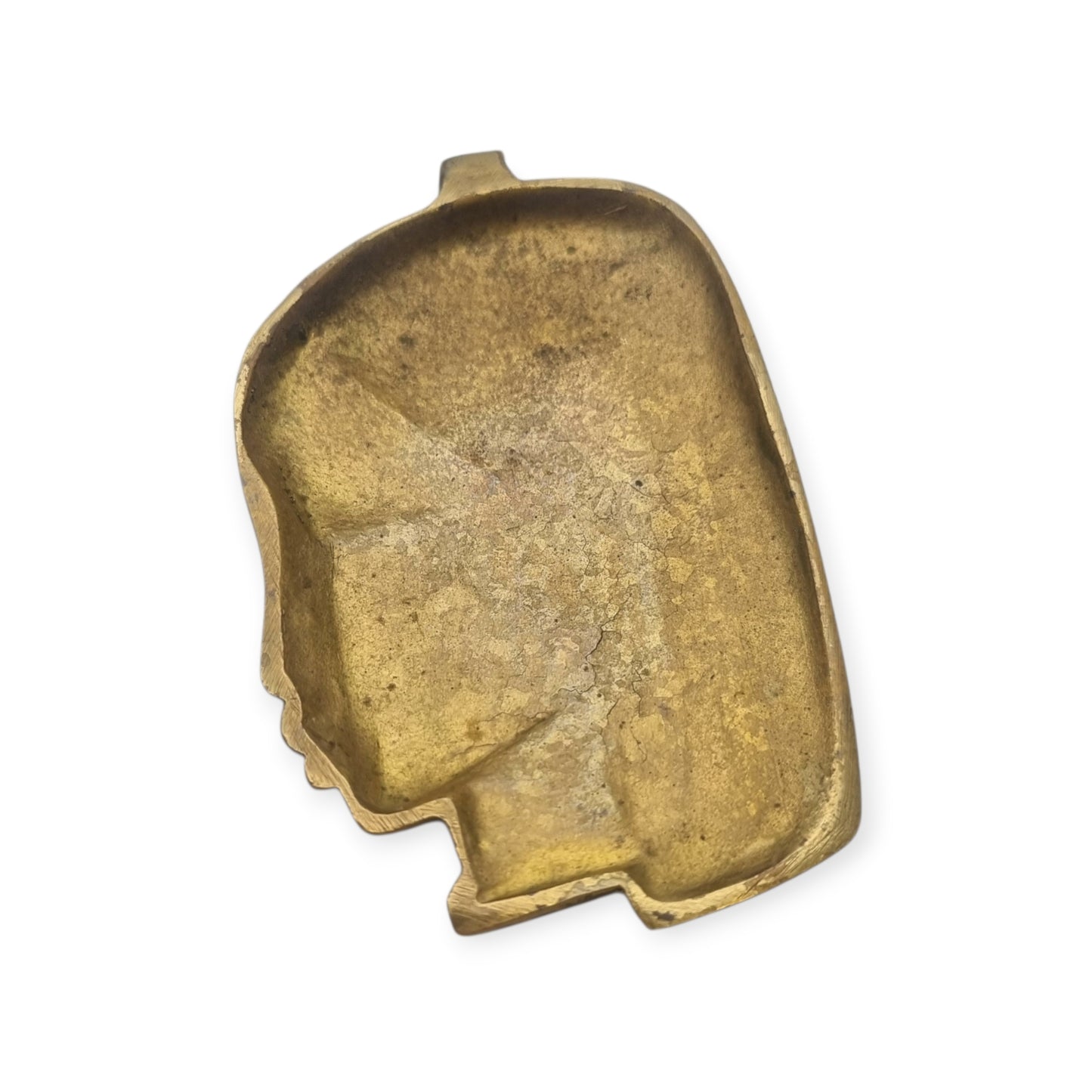 Gran colgante escultórico de bronce con cabeza femenina estilizada, circa 1980-1990
