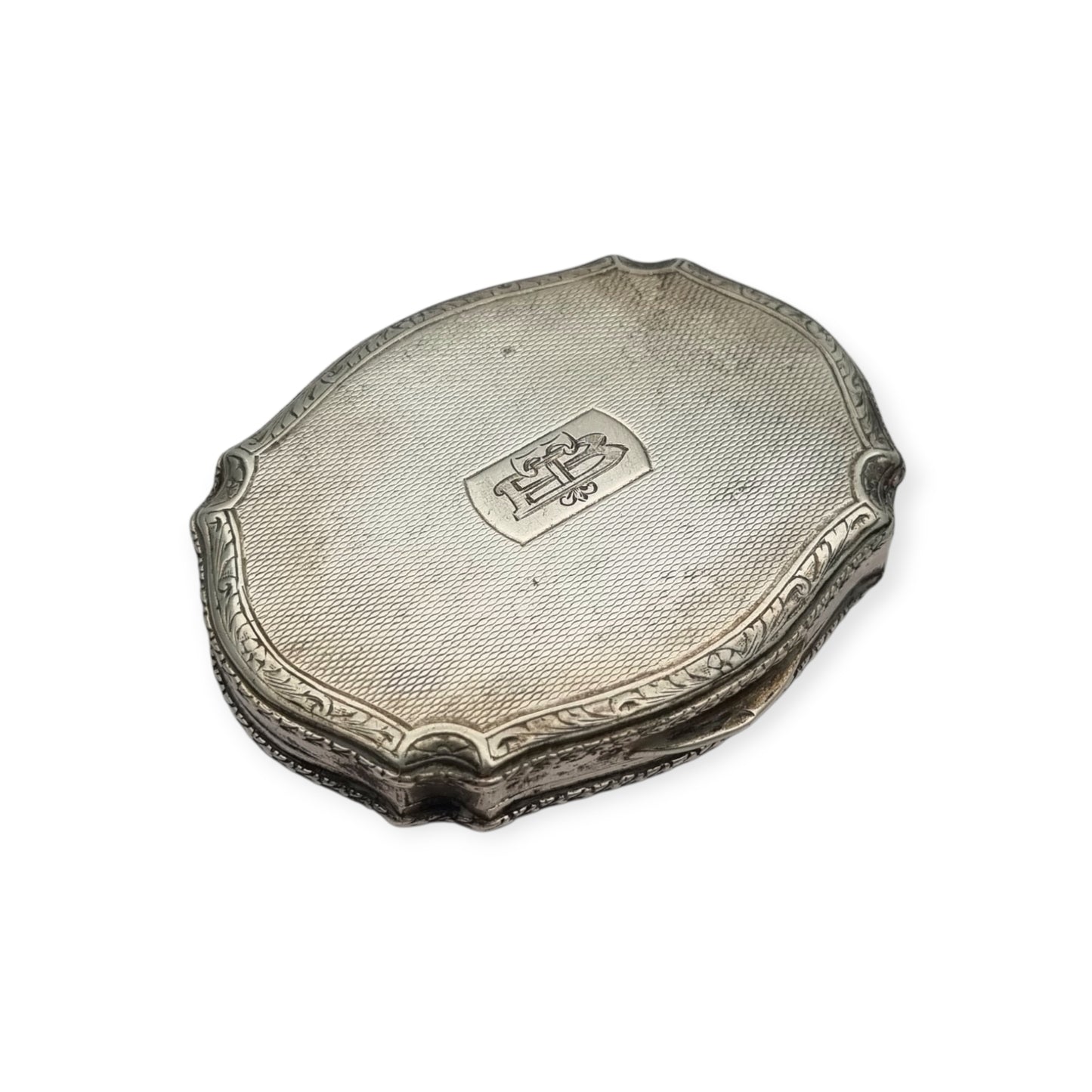 Italian L&N .800 Silver Powder Compact with Mirror and Lipstick Holder, Art Deco Makeup Case, circa 1930