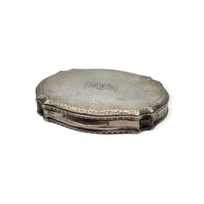 Italian L&N .800 Silver Powder Compact with Mirror and Lipstick Holder, Art Deco Makeup Case, circa 1930
