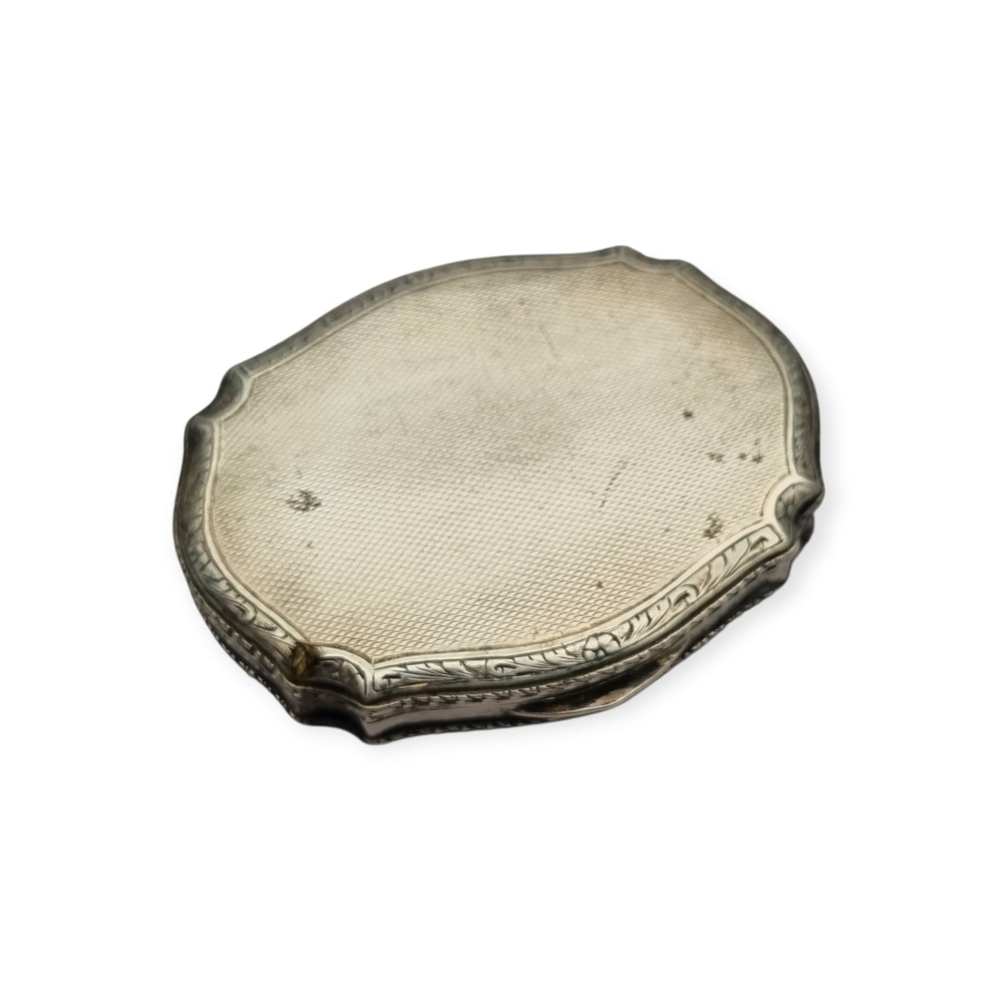 Italian L&N .800 Silver Powder Compact with Mirror and Lipstick Holder, Art Deco Makeup Case, circa 1930