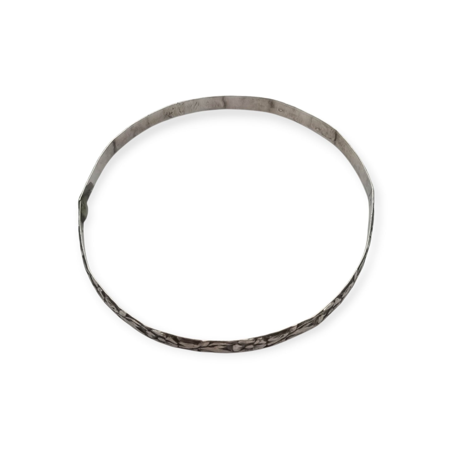 Vintage silver bracelet with embossed floral design circa 1950