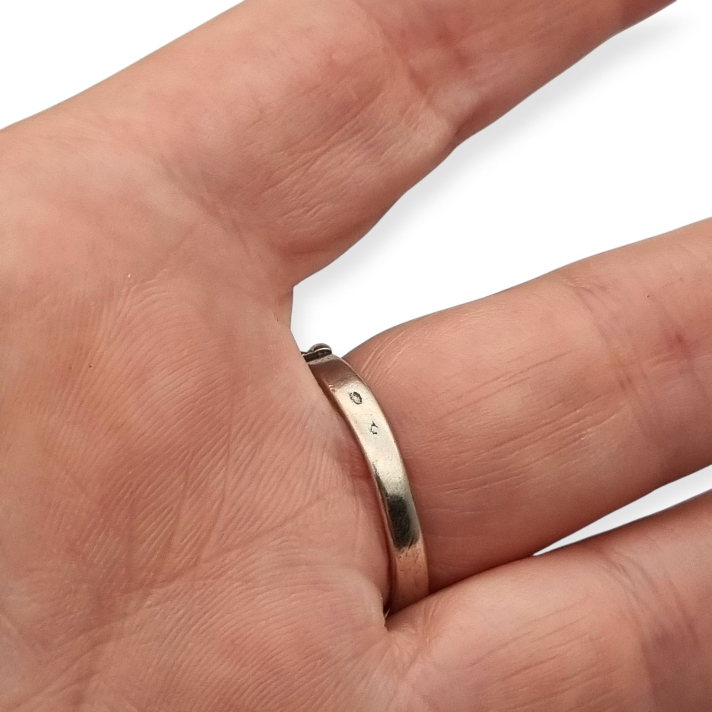 French ORANOR two-tone sterling silver and 18K gold ring, late Art Deco style, circa 1930-1940