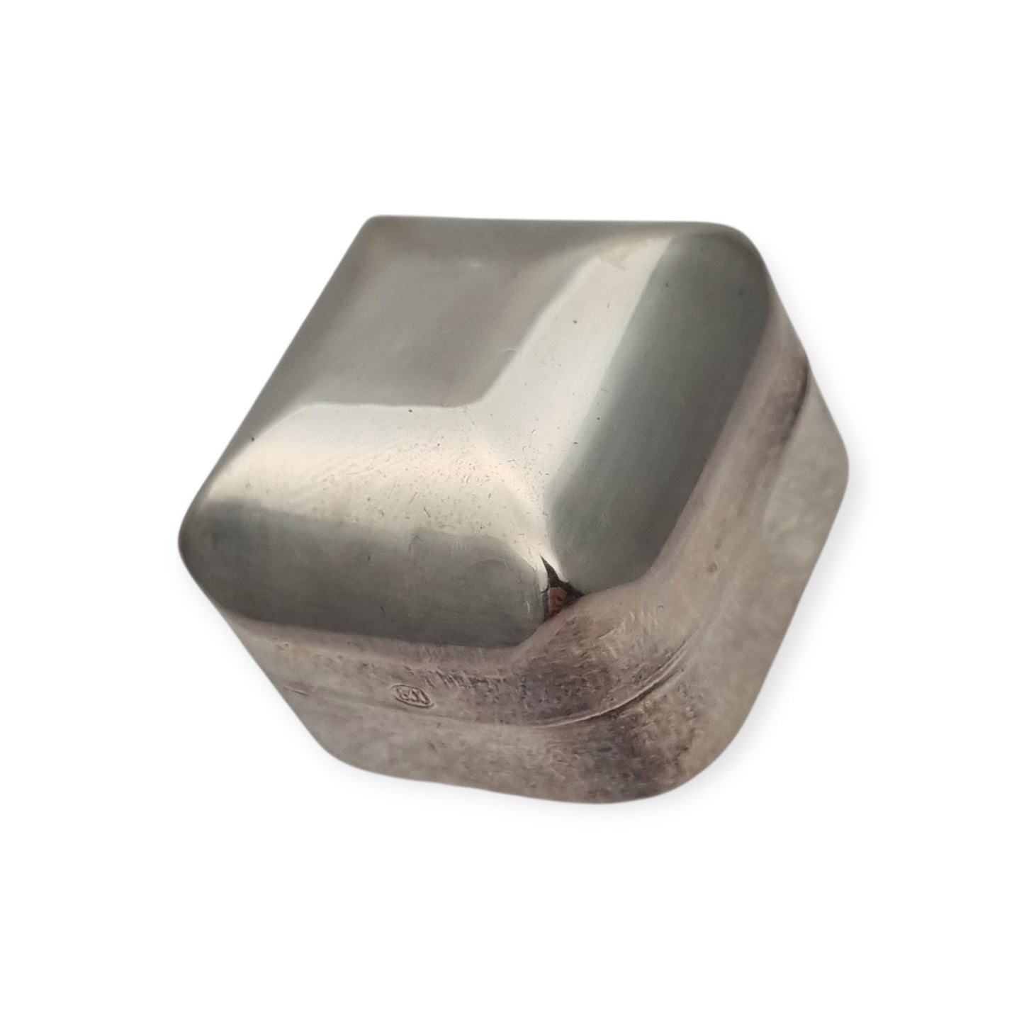 Italian Mid-Century Modern .800 silver pocket box, circa 1968–1975