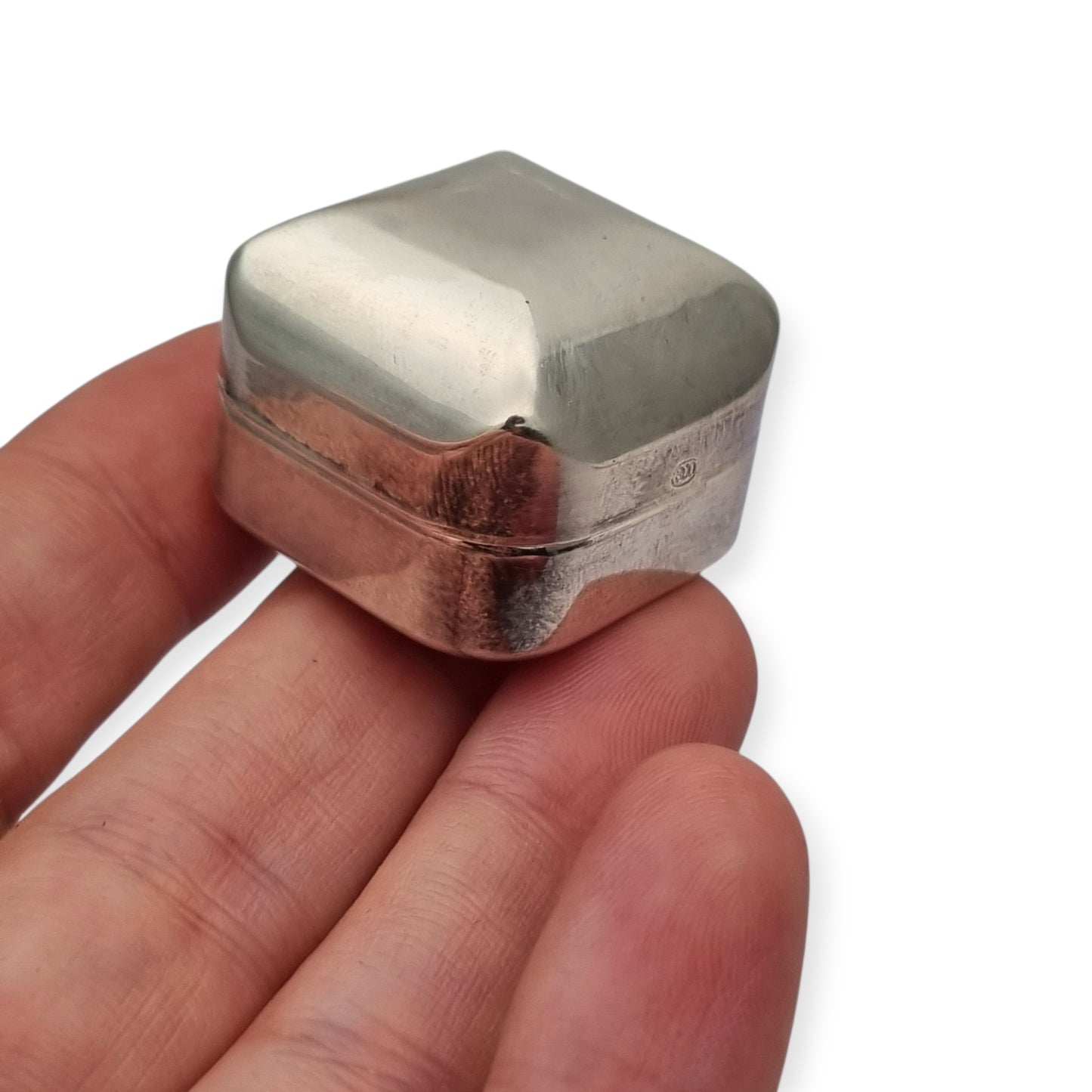 Italian Mid-Century Modern .800 silver pocket box, circa 1968–1975