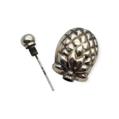 Sterling silver miniature perfume bottle in the form of a pineapple, circa 1970–1980
