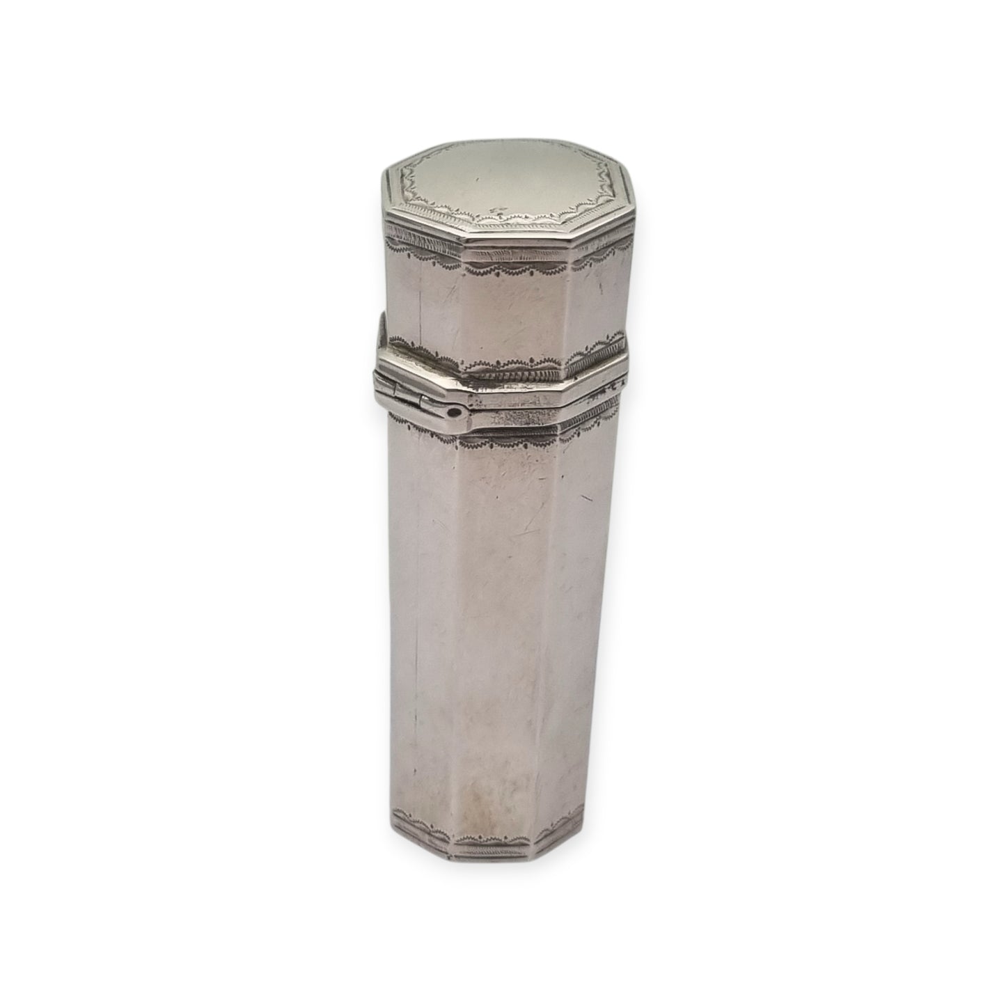 Georgian silver lancet case with complete set, collectible medical instruments, French Neoclassical circa 1790–1840