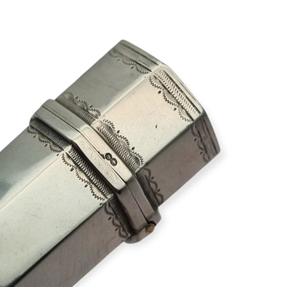 Georgian silver lancet case with complete set, collectible medical instruments, French Neoclassical circa 1790–1840