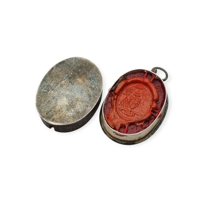 French Catholic three-relic silver reliquary, sealed, historicist devotional circa 1905–1925