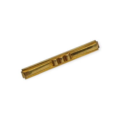 Broche barra MURAT francés en metal dorado, joyería Art Déco geométrica, ca. 1920–1940