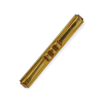 Broche barra MURAT francés en metal dorado, joyería Art Déco geométrica, ca. 1920–1940