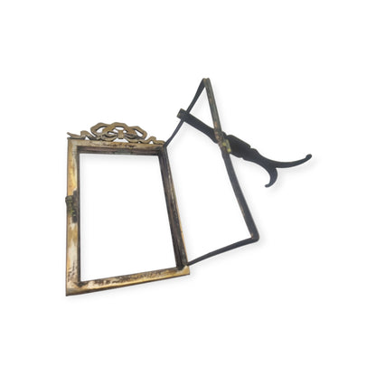 Belle Époque photo frame with glass panels and a Louis XVI bow, likely French, ca. 1890–1910