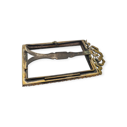 Belle Époque photo frame with glass panels and a Louis XVI bow, likely French, ca. 1890–1910