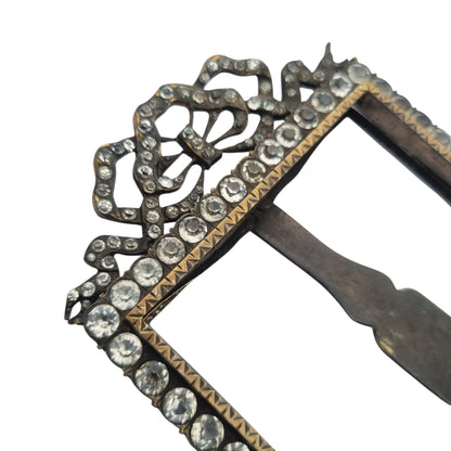 Belle Époque photo frame with glass panels and a Louis XVI bow, likely French, ca. 1890–1910