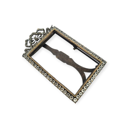 Belle Époque photo frame with glass panels and a Louis XVI bow, likely French, ca. 1890–1910