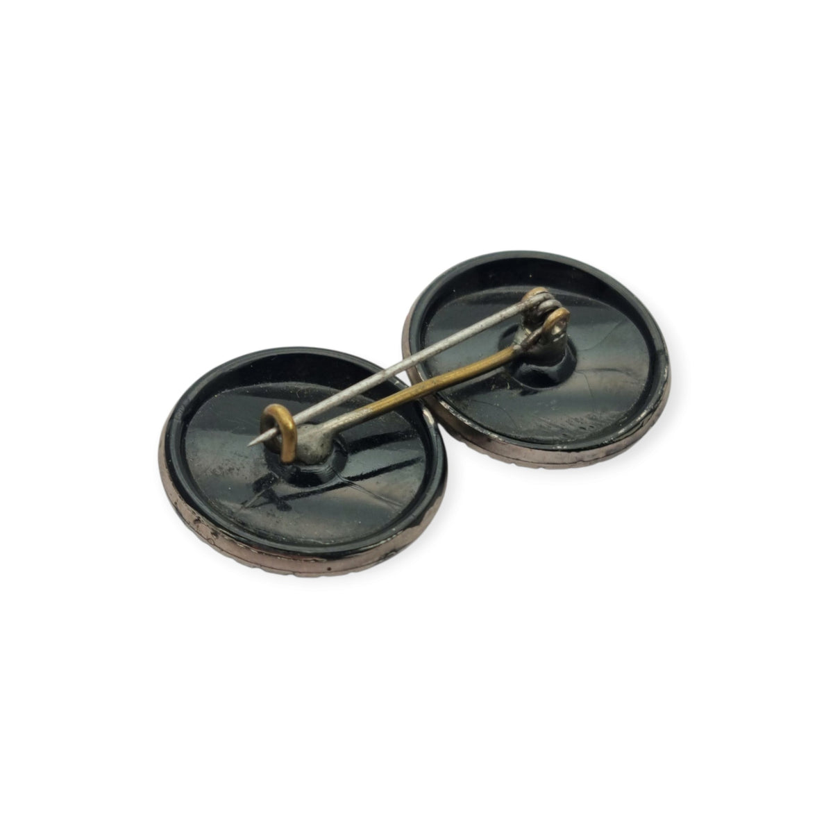 Art Deco two-tone double clip brooch, Charleston era, circa 1925–1935