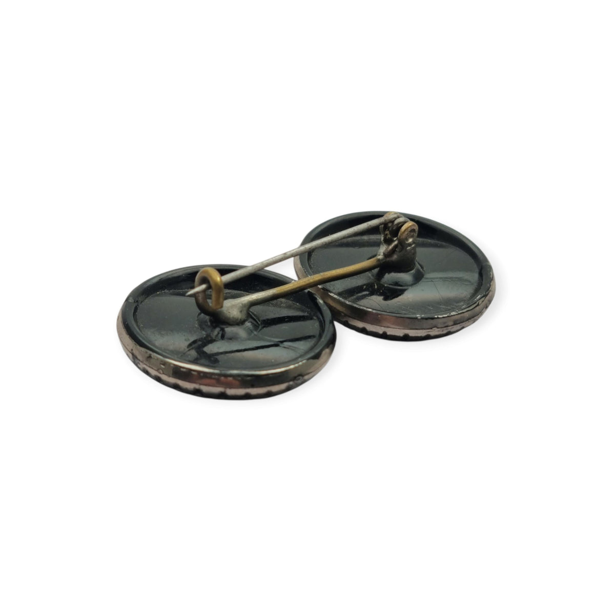 Art Deco two-tone double clip brooch, Charleston era, circa 1925–1935