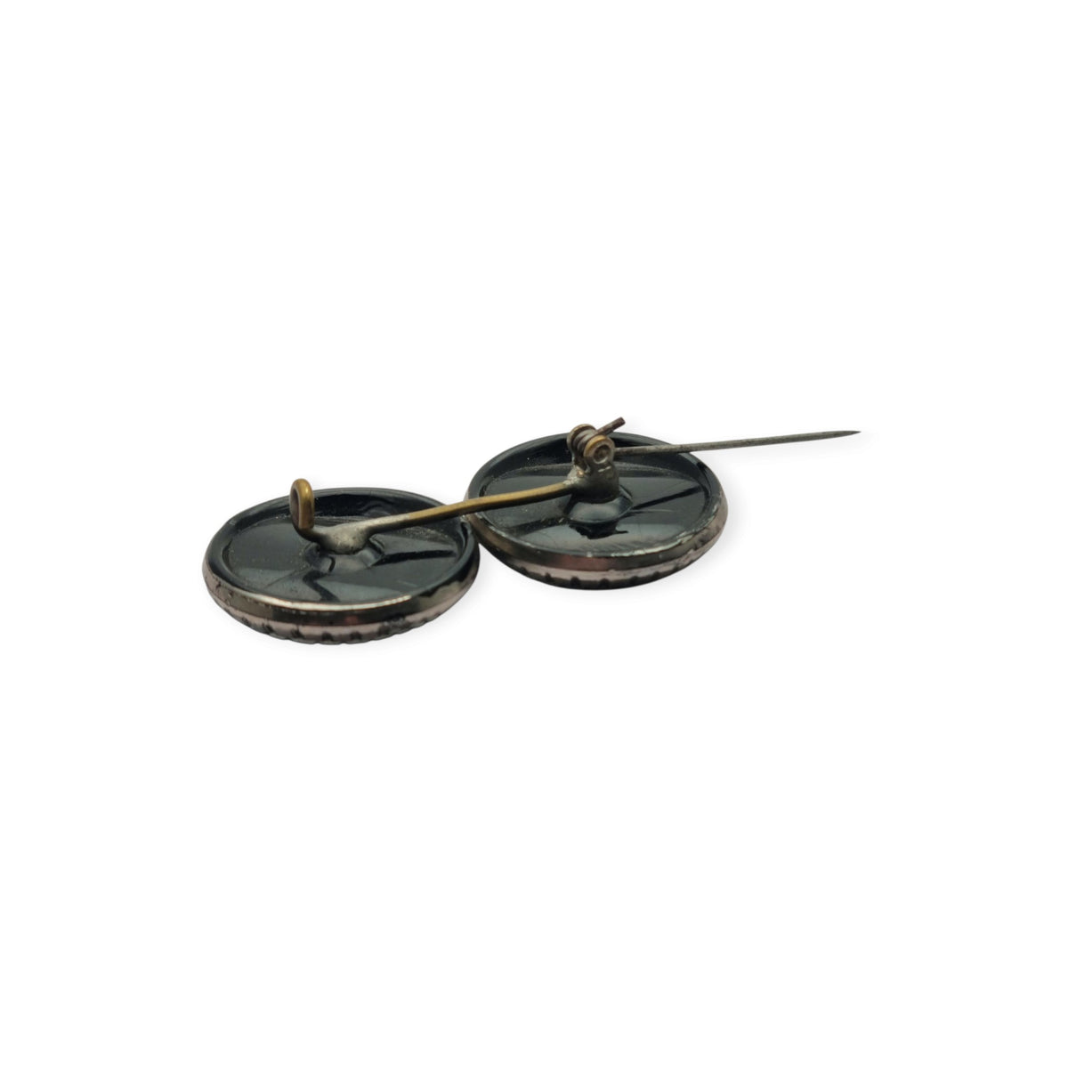 Art Deco two-tone double clip brooch, Charleston era, circa 1925–1935
