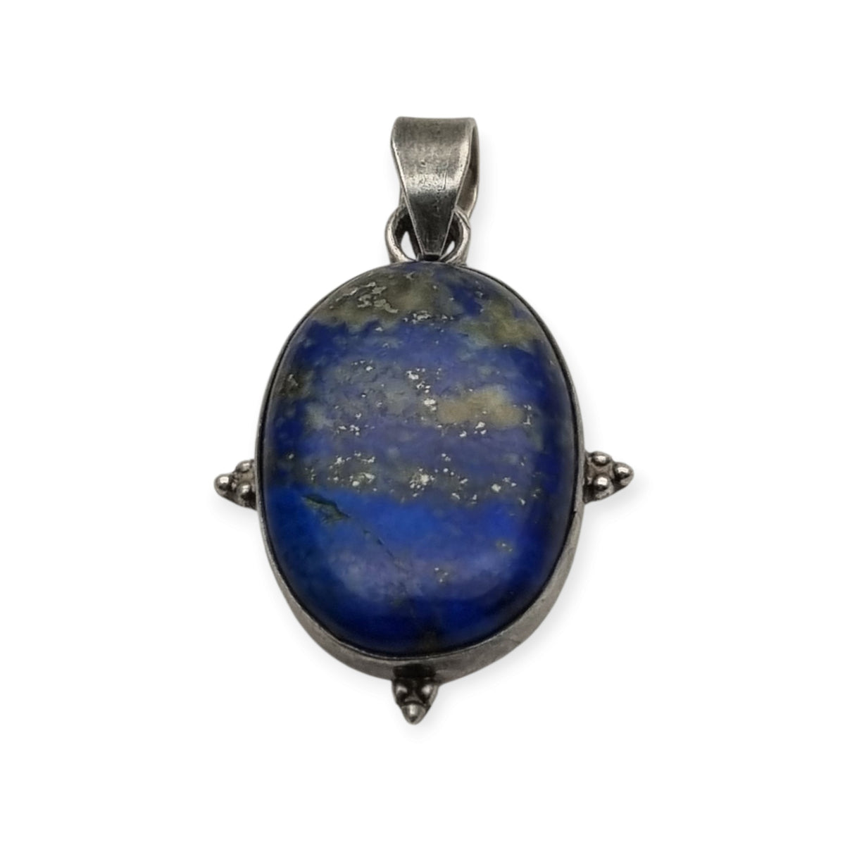 Colgante vintage de plata 925 y lapislázuli azul, boho chic artesanal, años 80