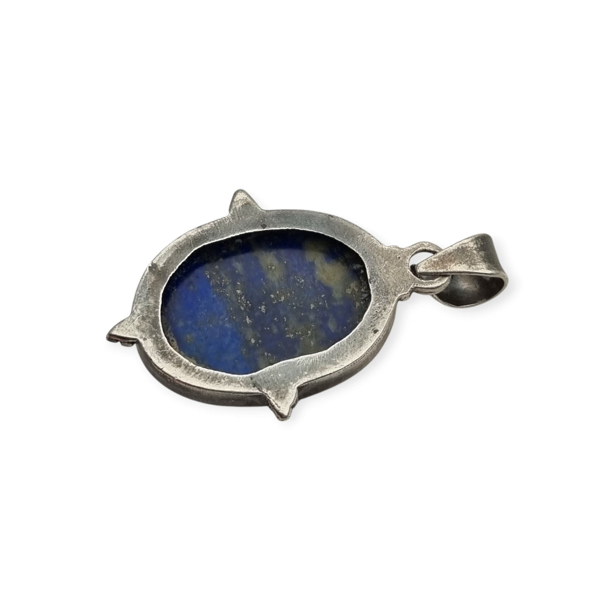 Colgante vintage de plata 925 y lapislázuli azul, boho chic artesanal, años 80