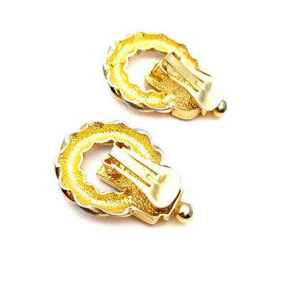 Pendientes vintage 80’s pendientes de bisutería para mujer Joyas oro pedrería