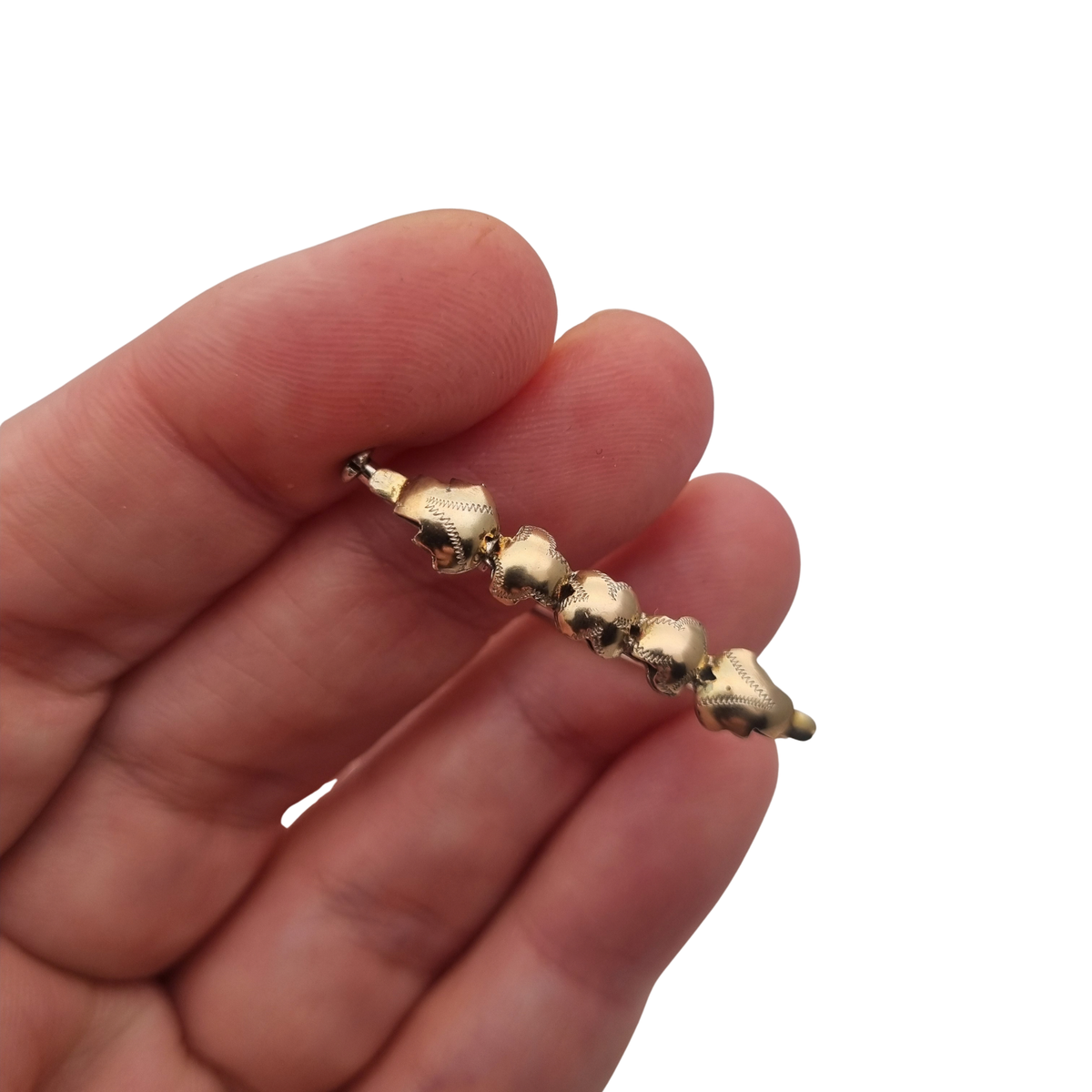 Antique Spanish Art Deco silver brooch with gold highlights, circa 1930