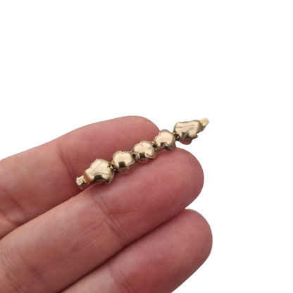 Antique Spanish Art Deco silver brooch with gold highlights, circa 1930