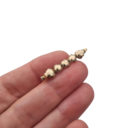 Antique Spanish Art Deco silver brooch with gold highlights, circa 1930
