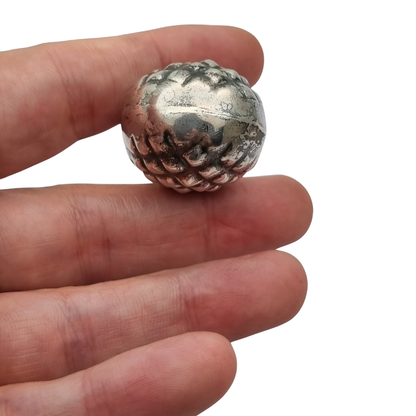 Sterling silver miniature perfume bottle in the form of a pineapple, circa 1970–1980
