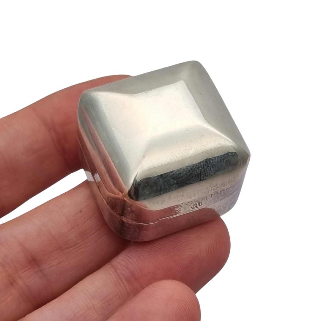 Italian Mid-Century Modern .800 silver pocket box, circa 1968–1975