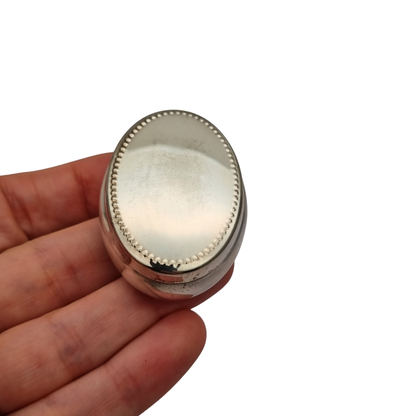 Contemporary Italian .800 Silver Oval Box, Circa 1990