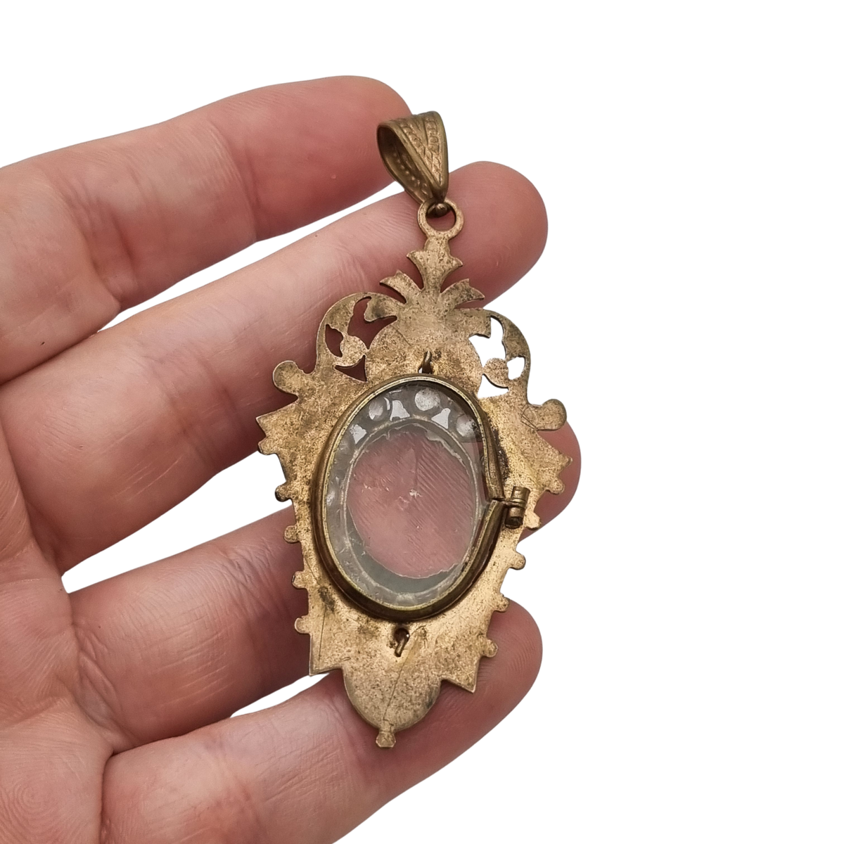 Antique Victorian mourning locket and sentimental jewelry with onyx and rhinestones, Spain, ca. 1890–1920