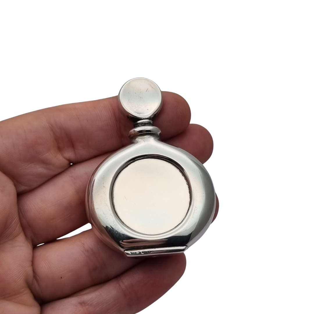 925 silver perfume bottle, classic elegant style, Italy, 1950s-60s