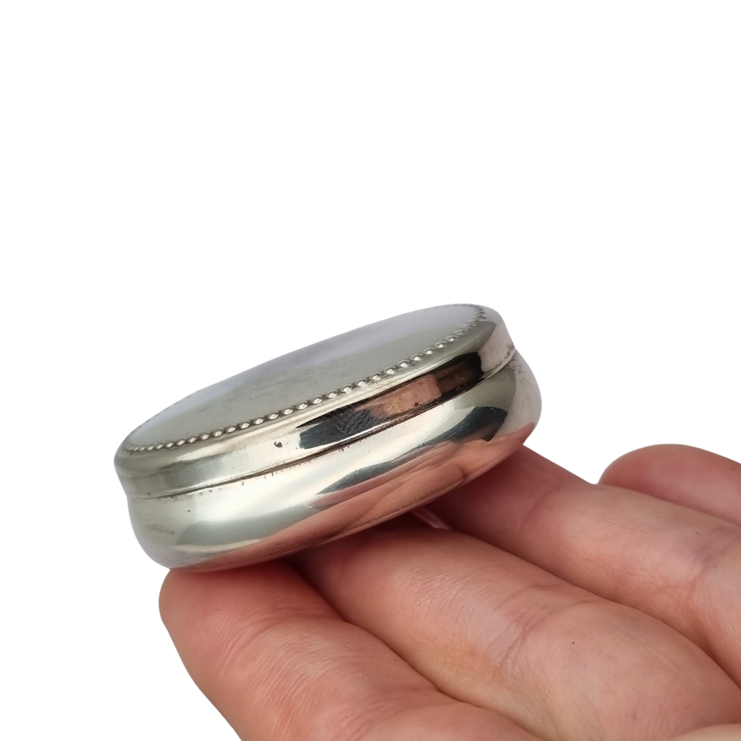 Contemporary Italian .800 Silver Oval Box, Circa 1990
