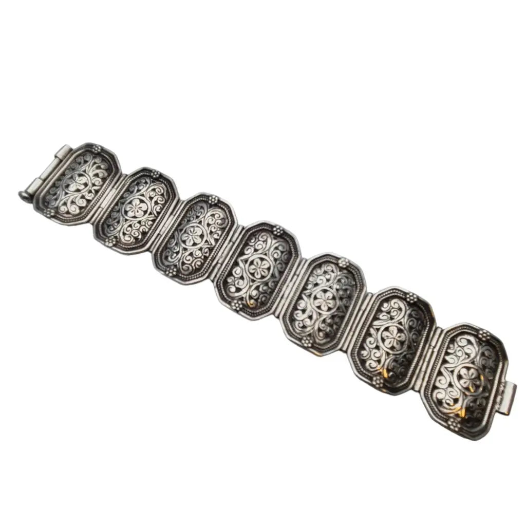 Pulsera de plata chunky para mujer grande punzonado en ley regalo