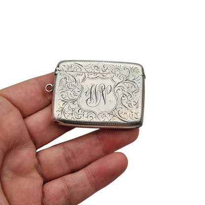 Antique Edwardian Silver Vesta Case Birmingham 1905, W.H William M Hayes