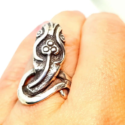 Anillo de serpiente plata ley boho joyería para mujer anillo